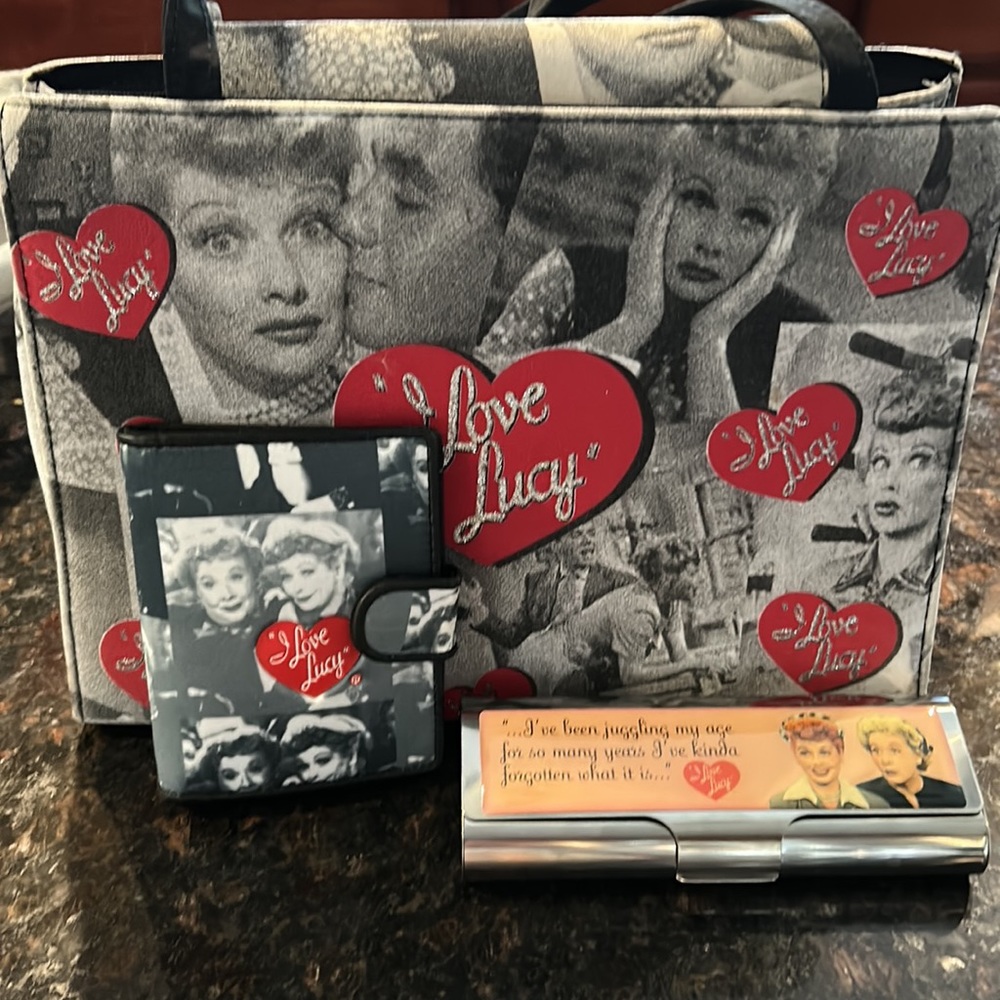 I love Lucy purse, wallet and glasses case. & checkers set